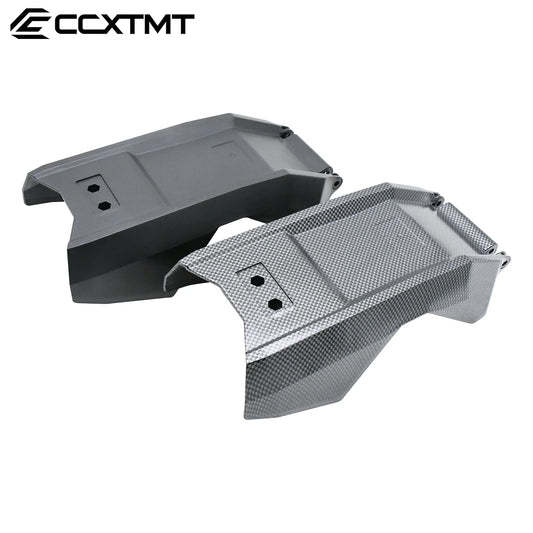 Two gray protective plastic guards with a carbon fiber pattern, shown on a white background with the brand logo ECCXMT in the top left corner.
