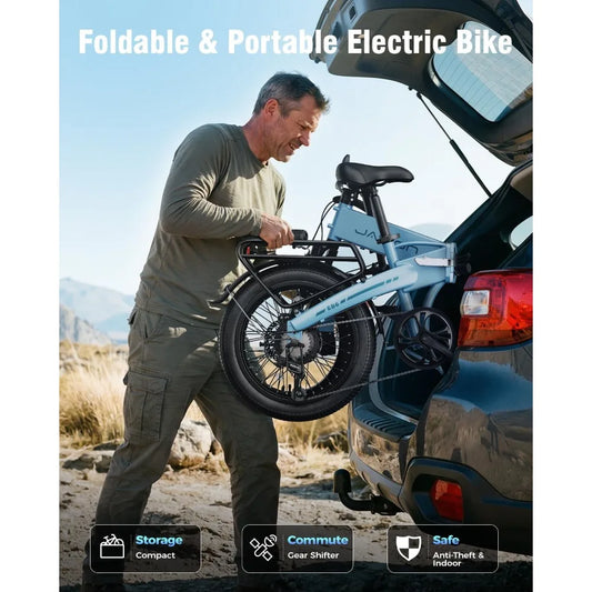 EBS Folding Electric Bike 1200W Peak | 48V Fat Tire eBike