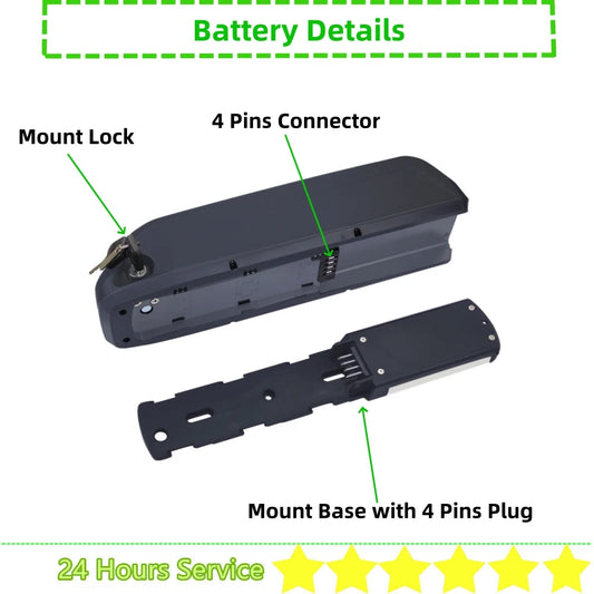 Battery details with labeled parts on a white background