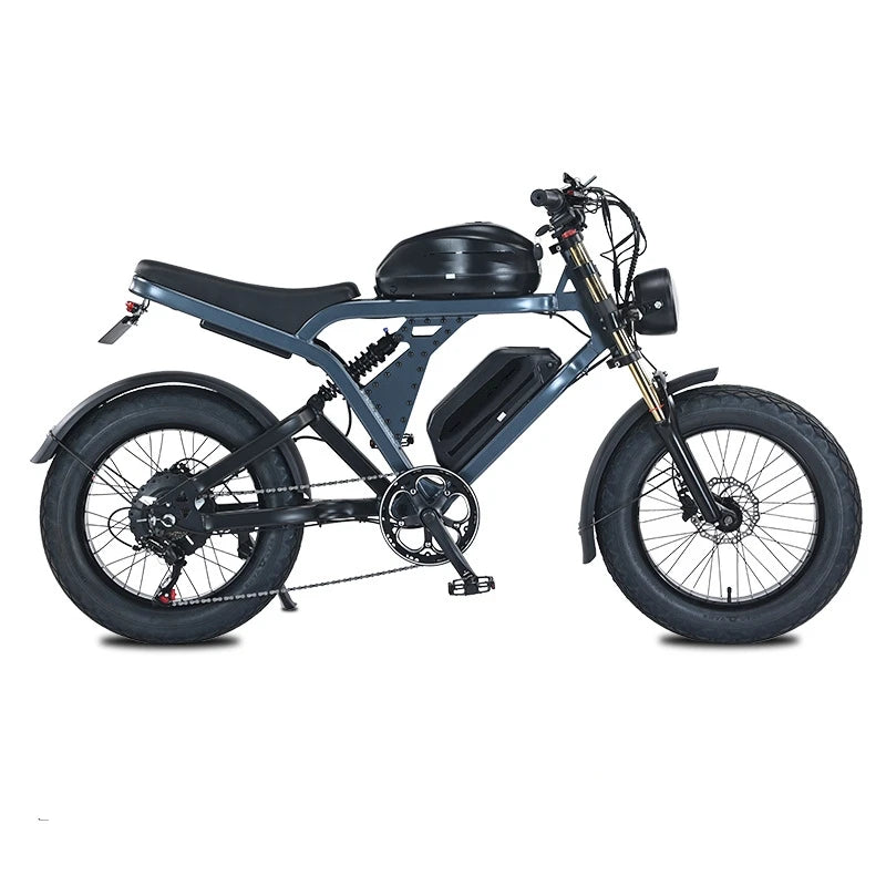 Black electric bike on a white background
