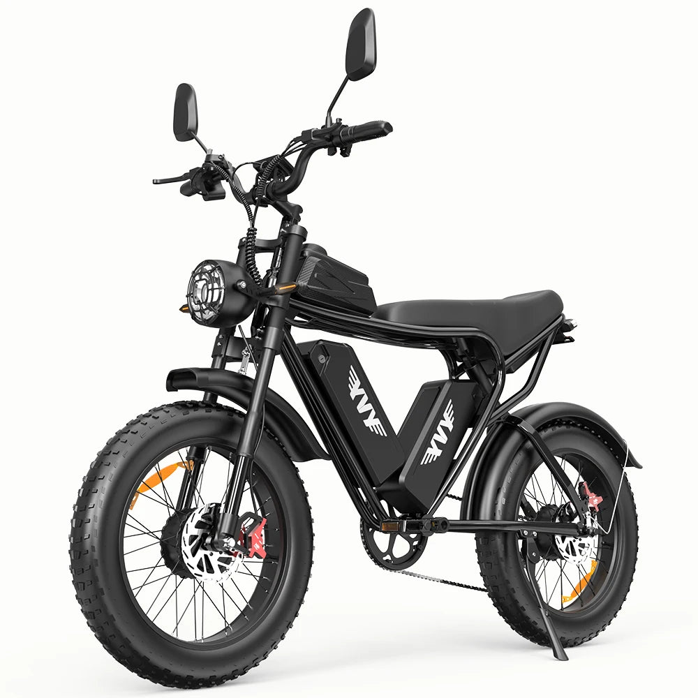 Black electric bike on a white background