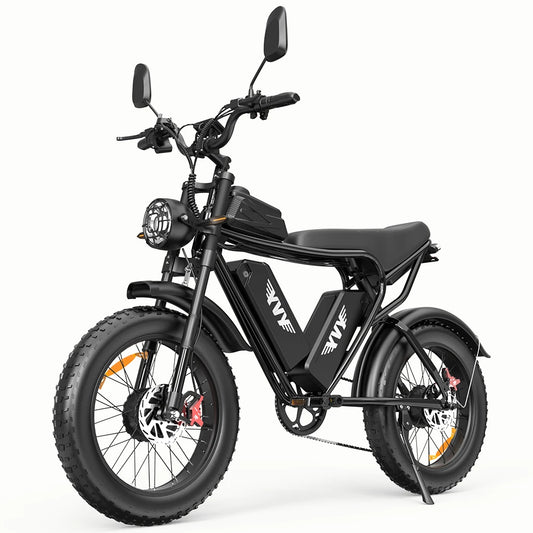 Black electric bike on a white background