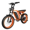 Orange electric bike on a black background