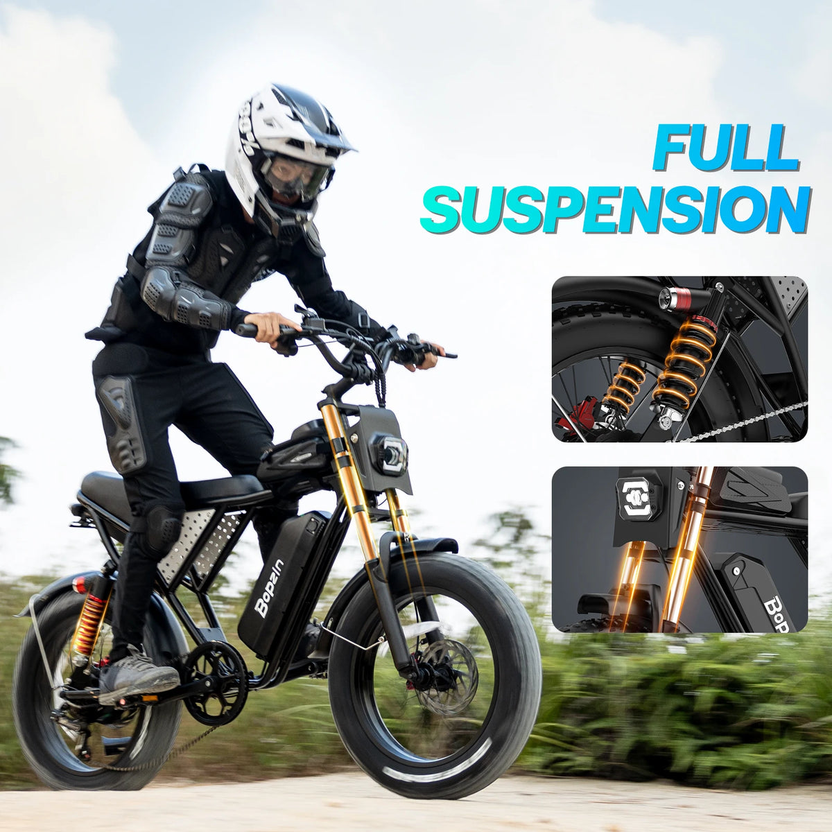 Bopzin Q20 All-Terrain Full-Suspension Electric Bike