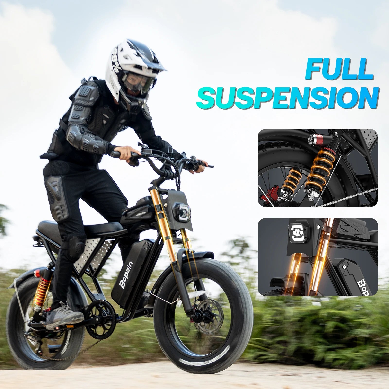 Bopzin Q20 All-Terrain Full-Suspension Electric Bike