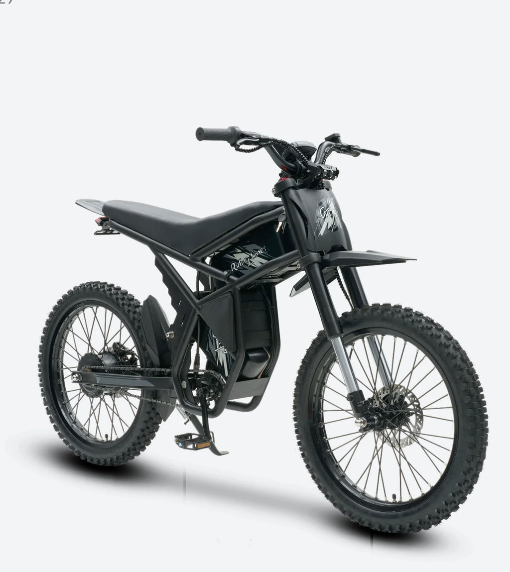 Black electric bike on a white background
