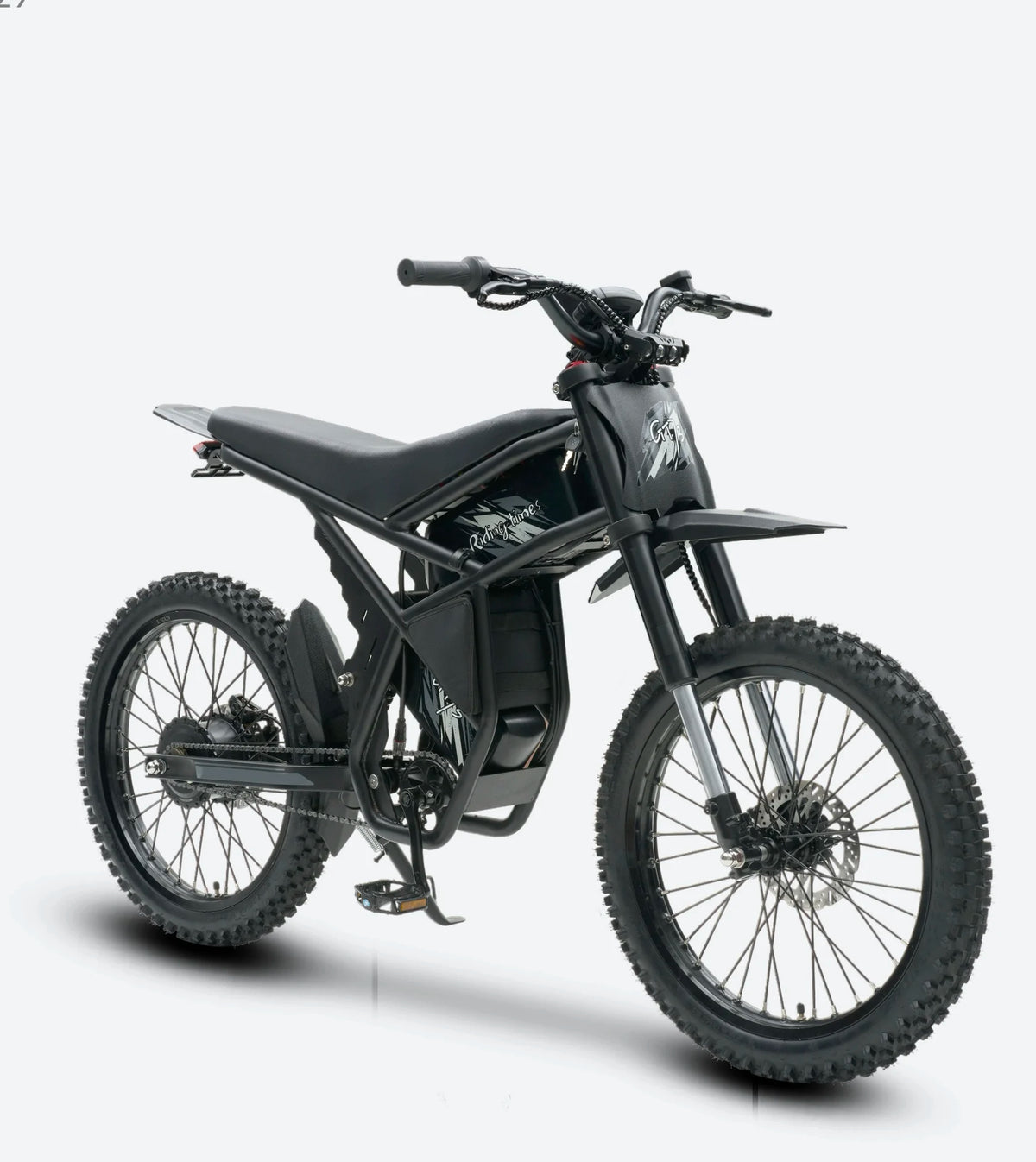 Black electric bike on a white background