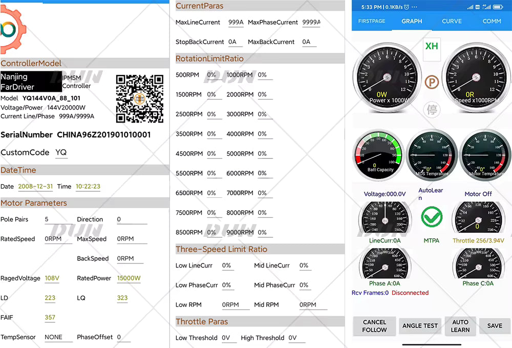 Technical dashboard with various gauges and data indicators on a computer screen