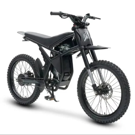 Black electric bike on a white background