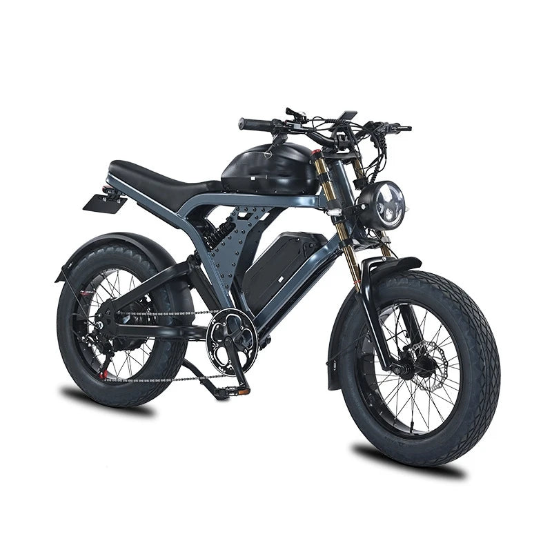 Red electric bike on a white background