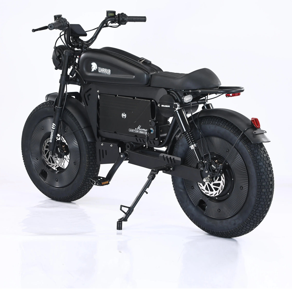 Black motorcycle on a white background