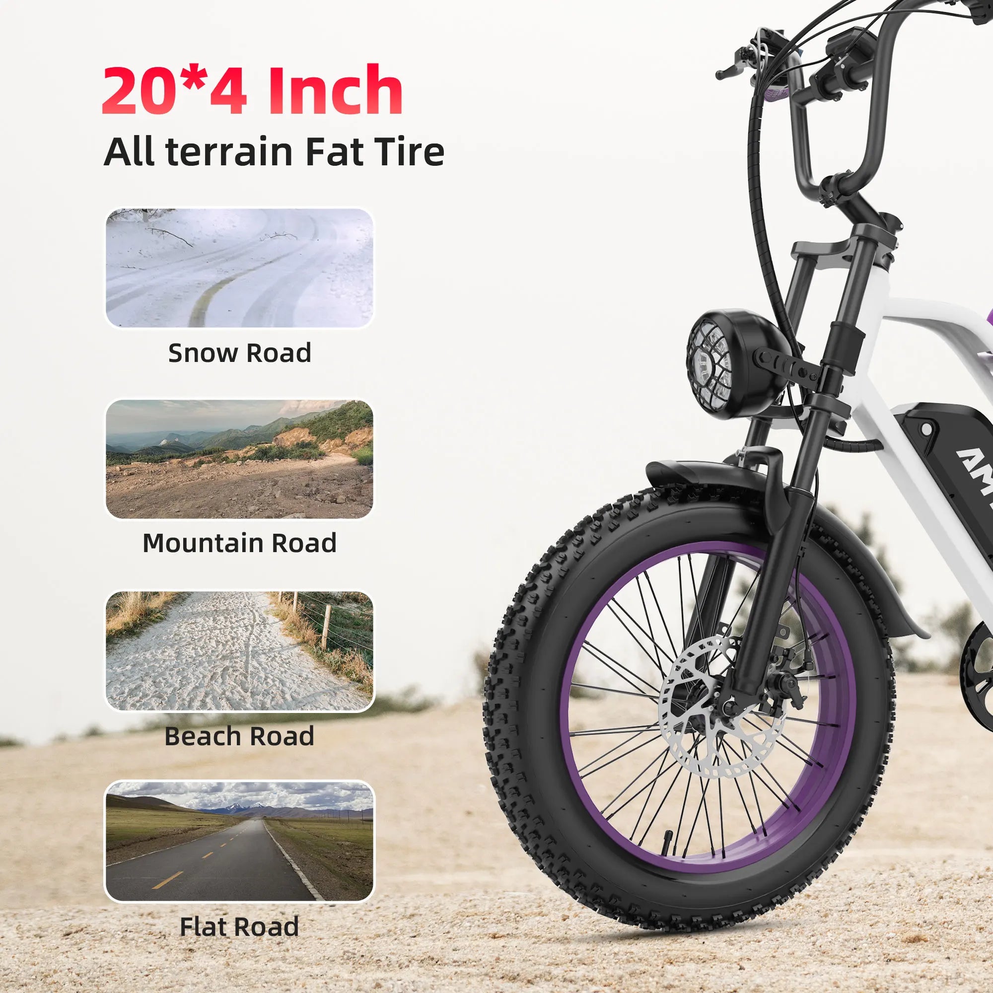 AMYET V9-G60 Electric Bike | 1000W 48V 20AH 20" Fat Tire