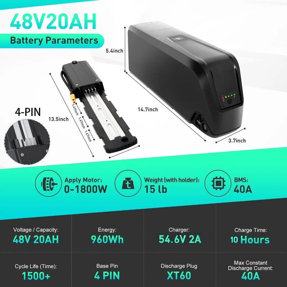 52V Battery 4-Pins / 5-Pins 48V 36V