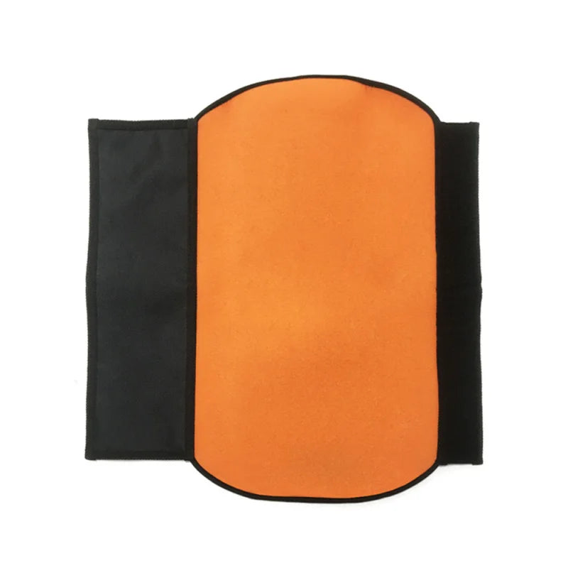 Orange and black rectangular cushion on a white background