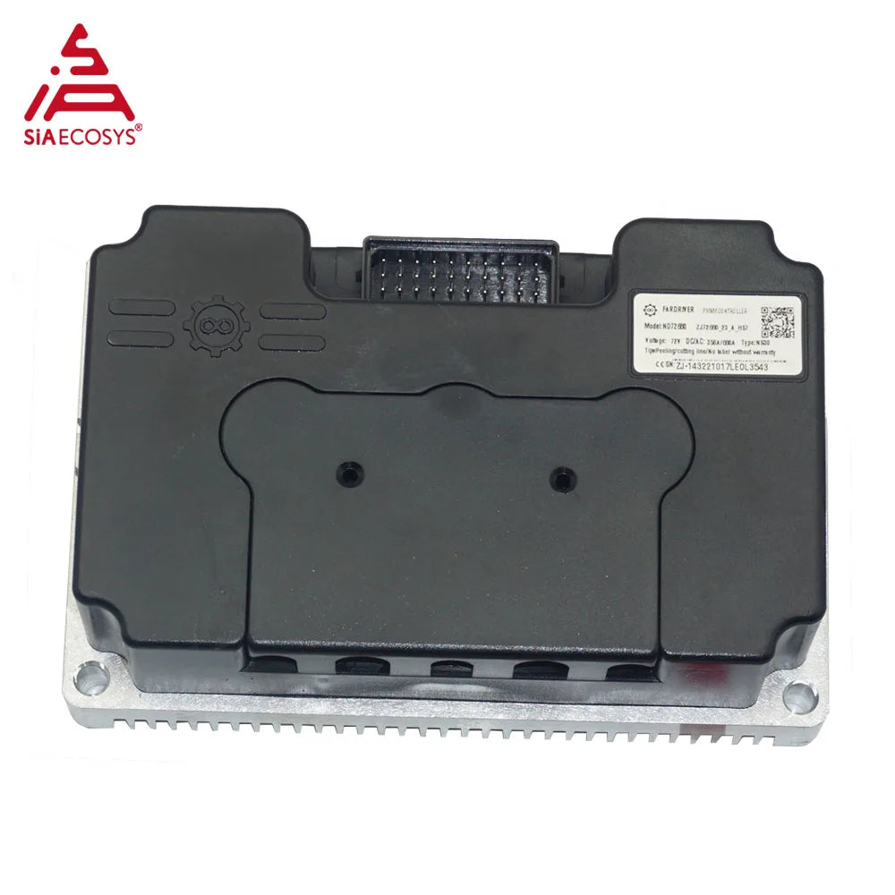 Black electronic module with OBD-II connector on a white background