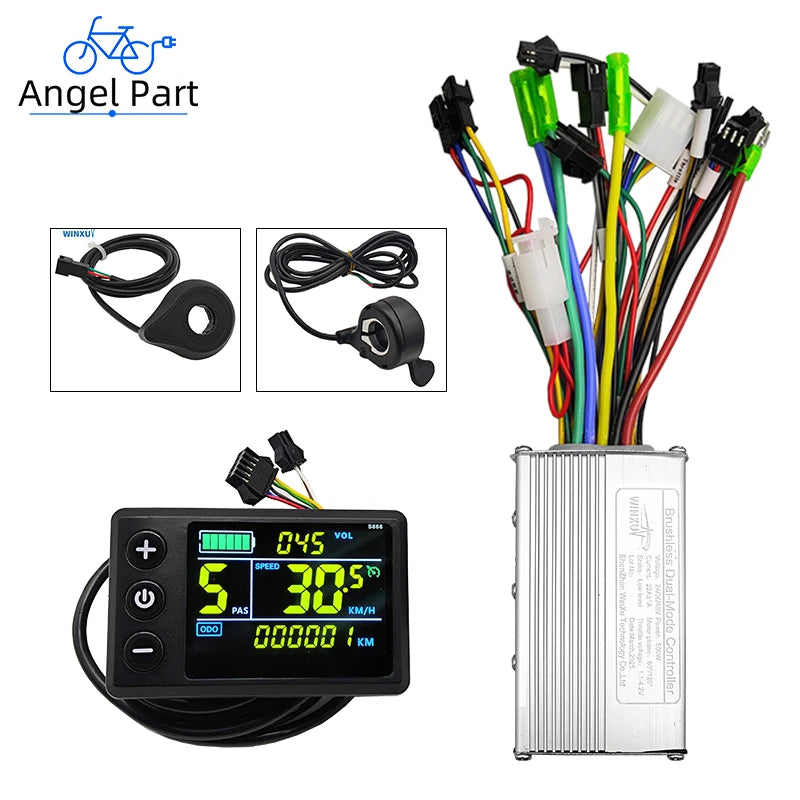 Electrical components with wiring and digital display on a white background, featuring 'Angel Part' branding.