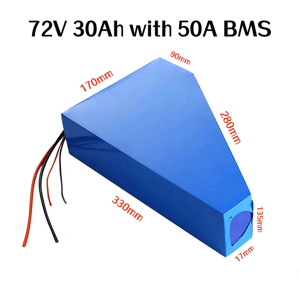 DIXSG 60V 72V Triangle E-Bike Battery 20Ah 30Ah | 500W–3000W
