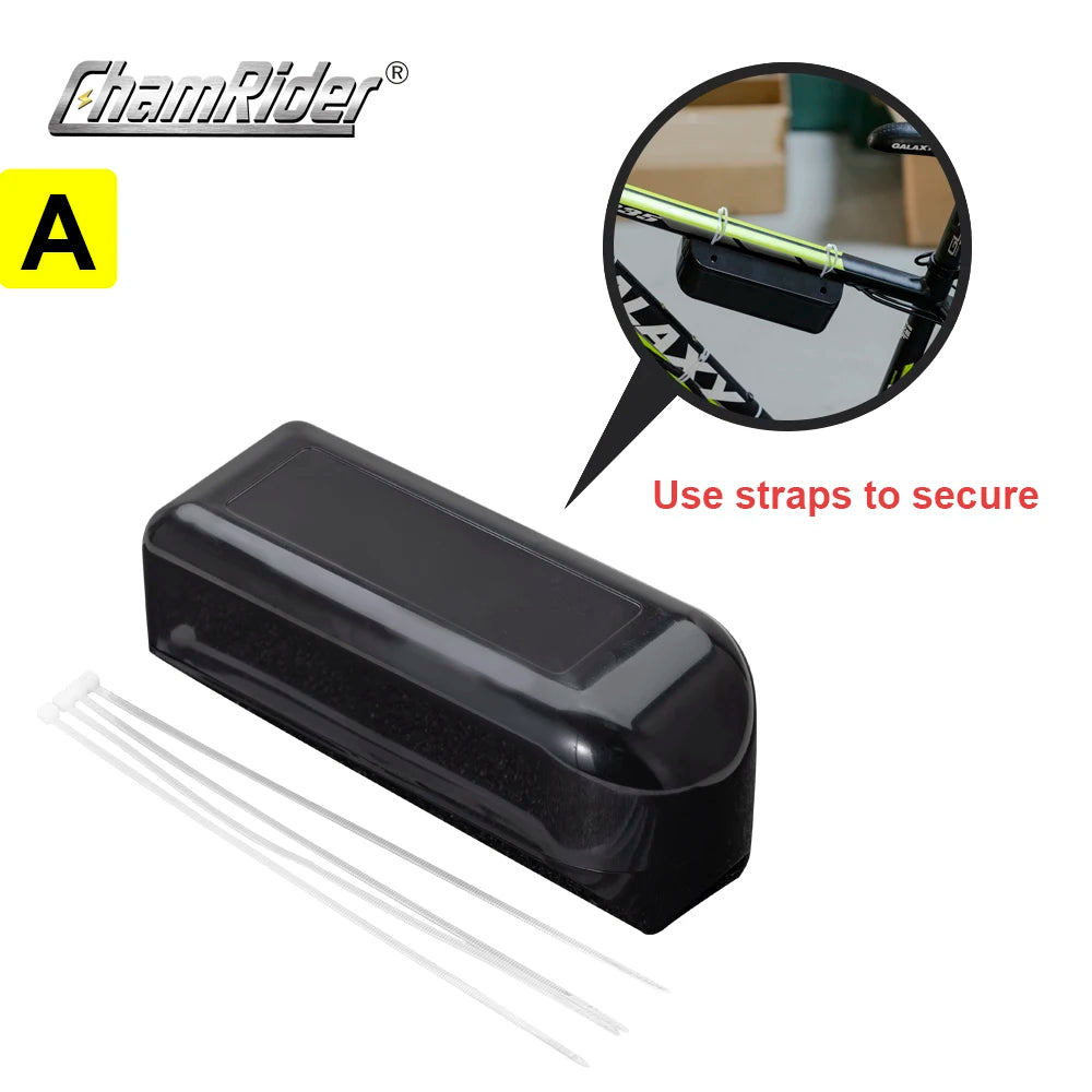 Black protective cover with straps for securing, featuring ChamRider branding.