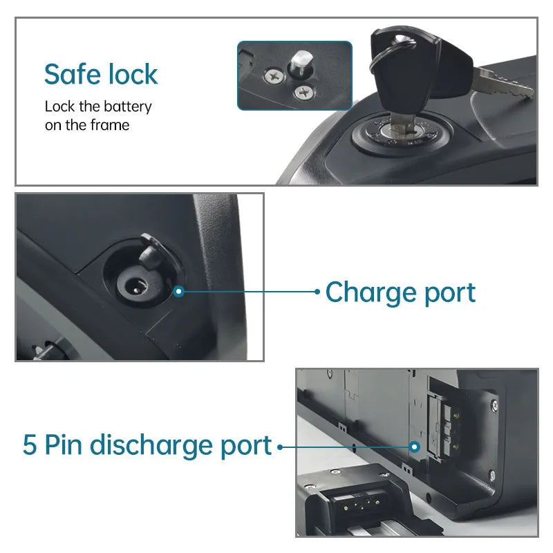 48V 14Ah Li-Ion Replacement E-Bike Battery Pack