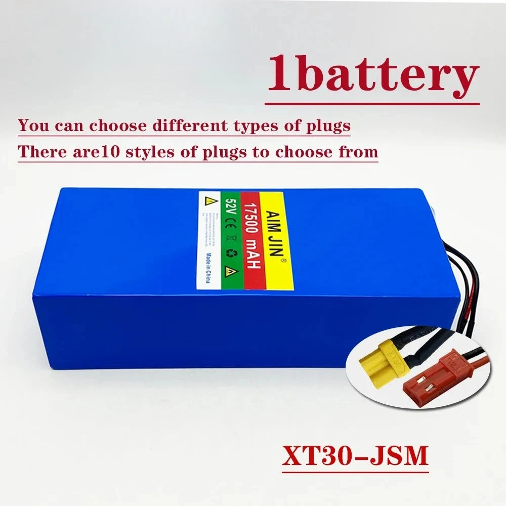 52V 17.5Ah (17,500mAh) 14S5P Lithium-Ion Battery Pack