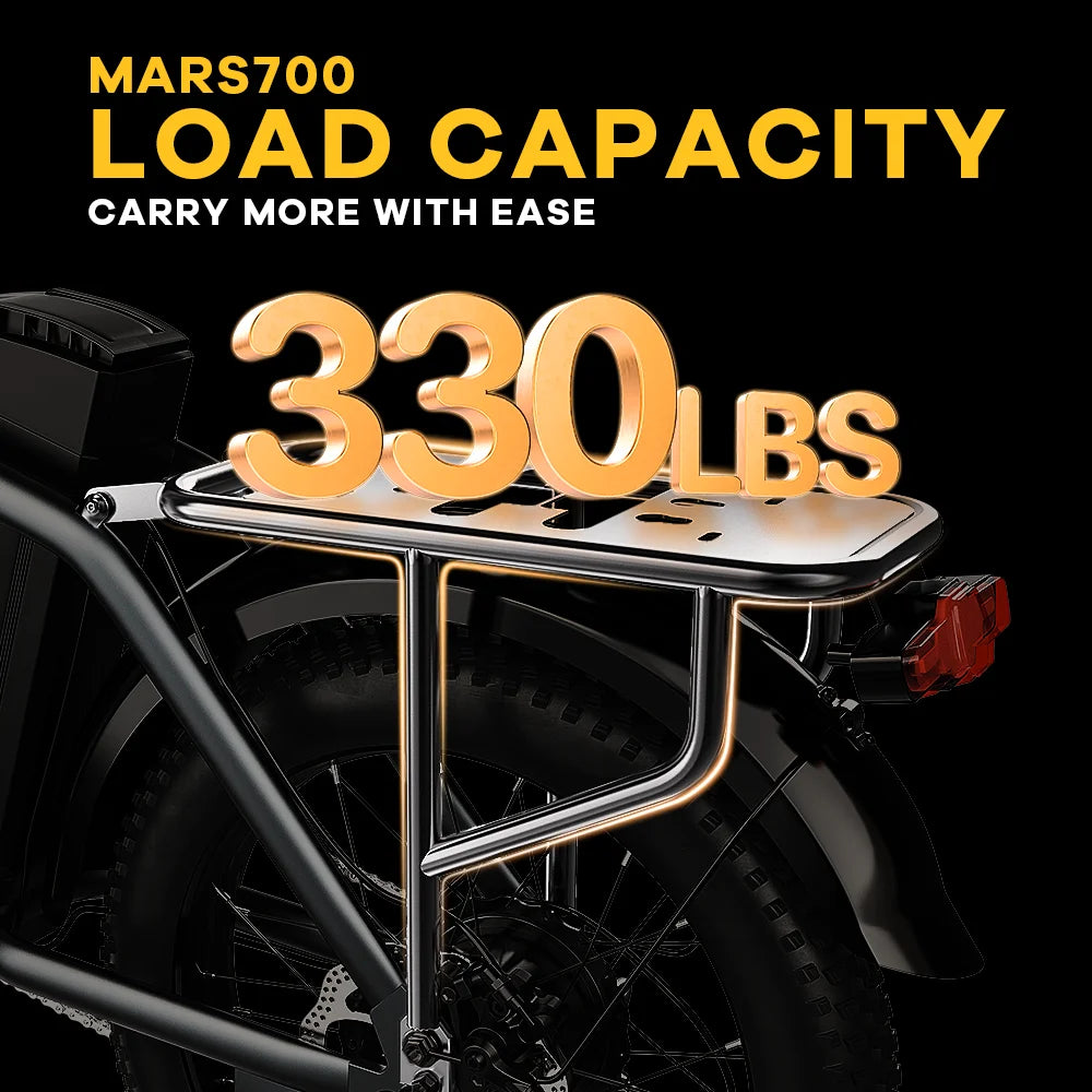 Motorcycle load capacity sign showing 330 lbs on a black background