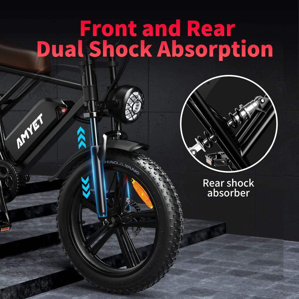 AMYET V9-G60 Electric Bike | 1000W 48V 20AH 20" Fat Tire