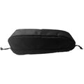 Black drawstring bag on a white background