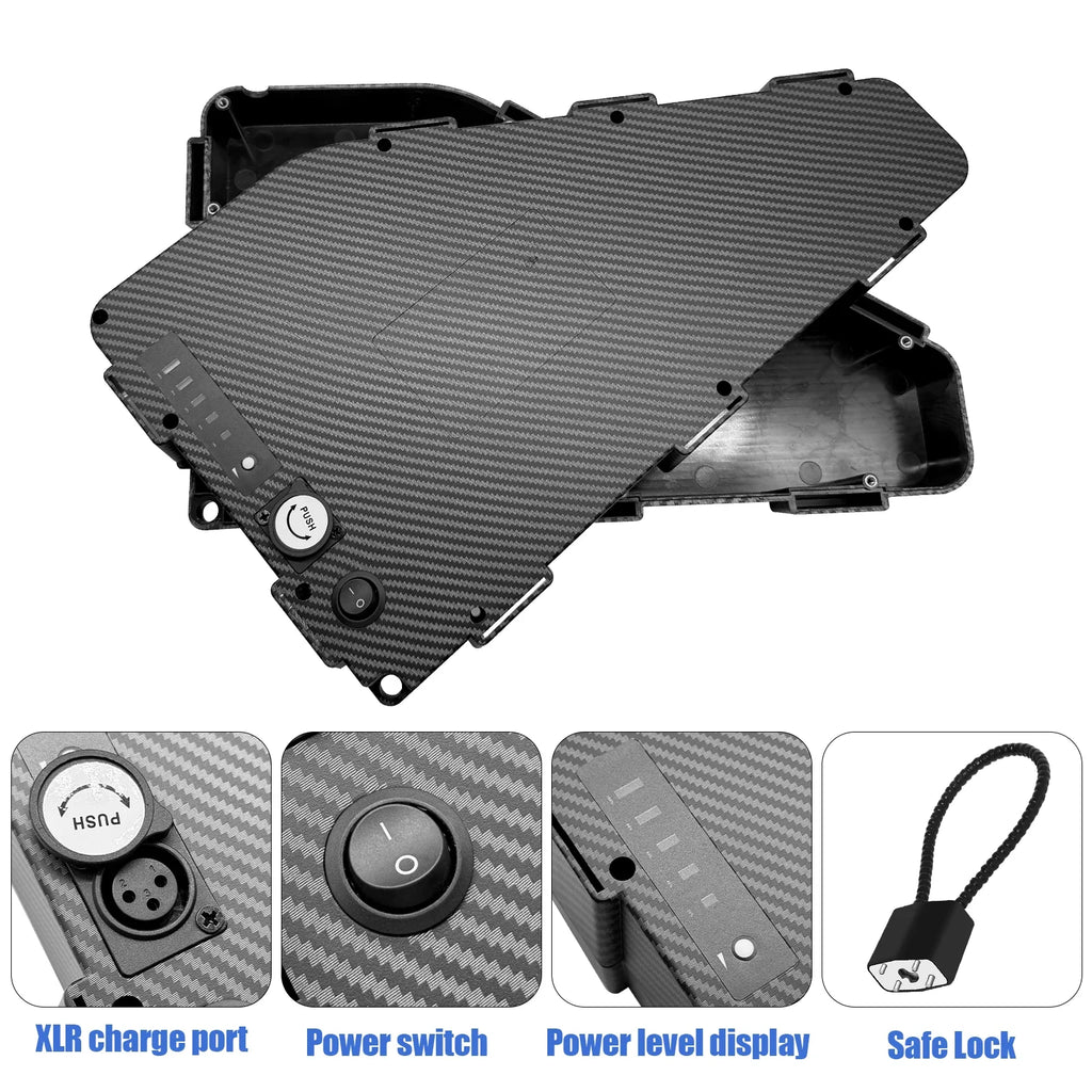 Triangle Battery Case Fit 80PCS 21700 Cells 36V 48V 52V 60V 72V  E-Bike Electric Bicycle Triangle Battery Box for DIY Pack