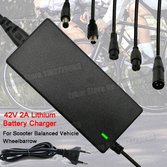 42V 2A Lithium Battery Charger with 5 Connectors | eBike