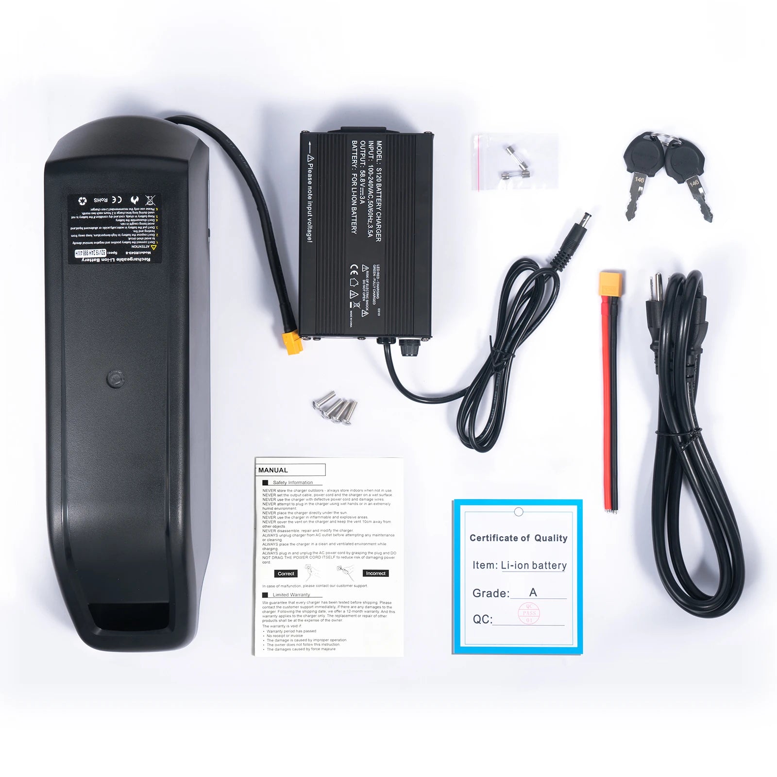 UNITPACKPOWER Polly downtube ebike battery pack with integrated key lock and 21700 Samsung cells