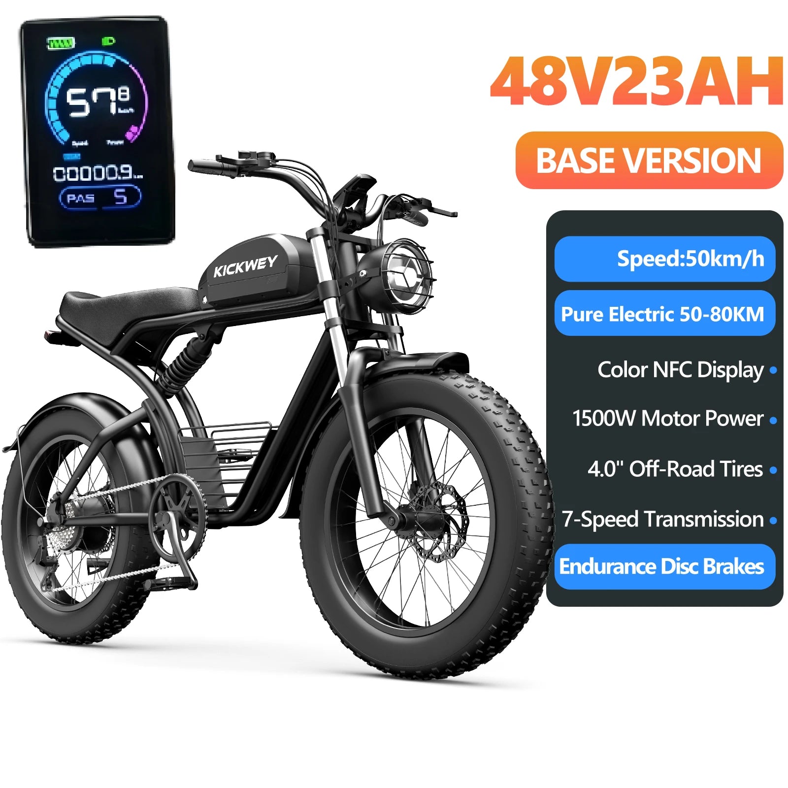 K7 3000W Dual Motor Off-Road Electric Bike