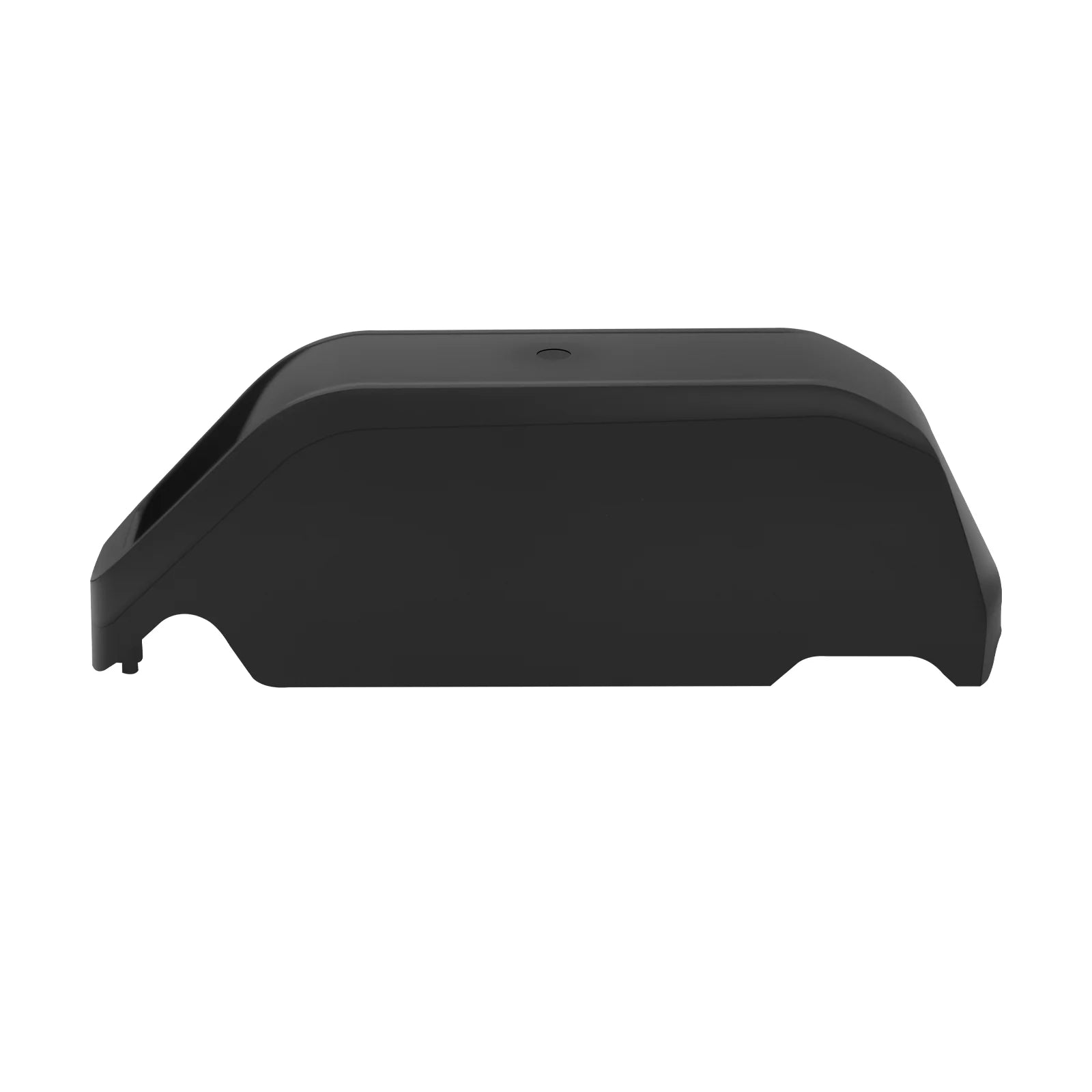 A matte black plastic replacement cover or shell with a curved, ergonomic shape, shown from a side profile view against a solid white background.