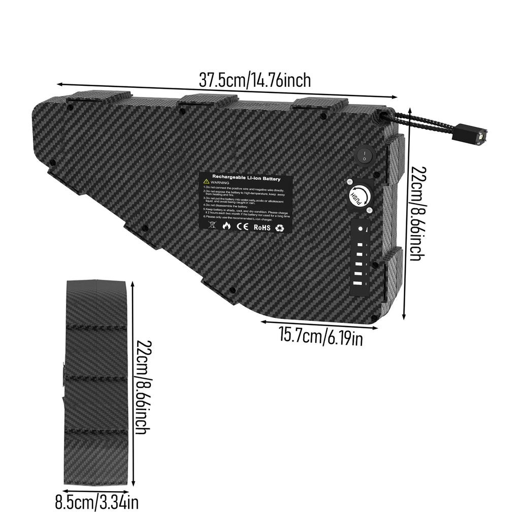 Triangle Battery Case Fit 80PCS 21700 Cells 36V 48V 52V 60V 72V  E-Bike Electric Bicycle Triangle Battery Box for DIY Pack