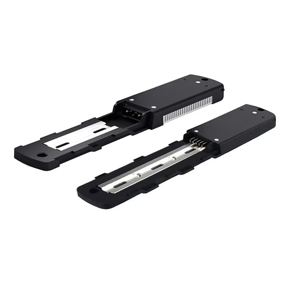 Two black electronic module components with silver internal rails and connectors, shown on a plain white background.