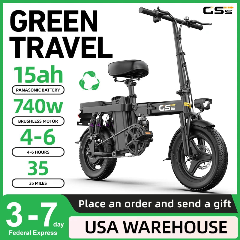 48V 15Ah Folding Compact Fat Tire E-Bike