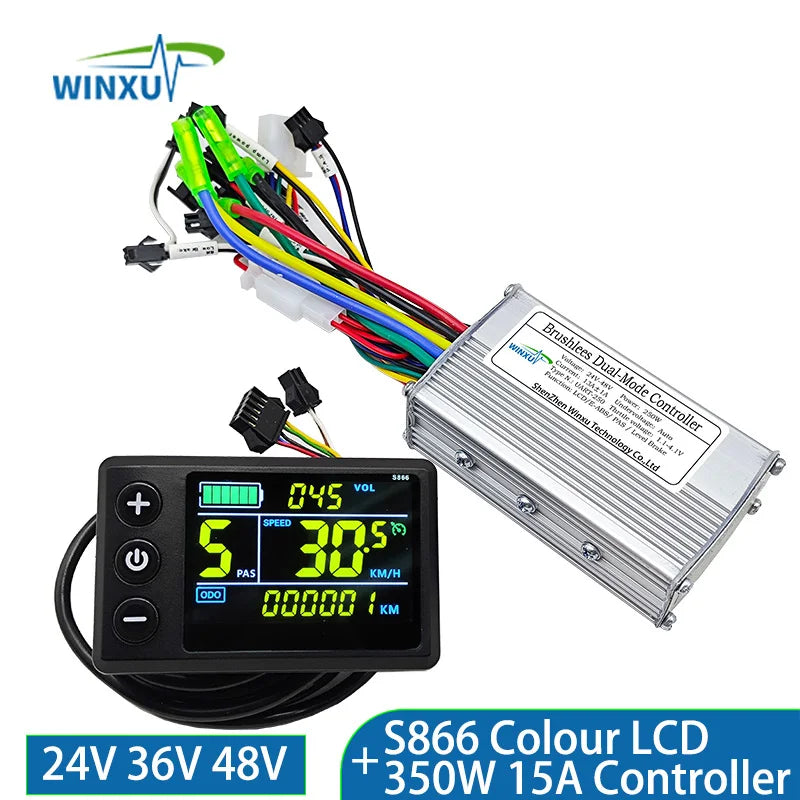 Electrical components with wiring and digital display on a white background, featuring the WINXU brand.