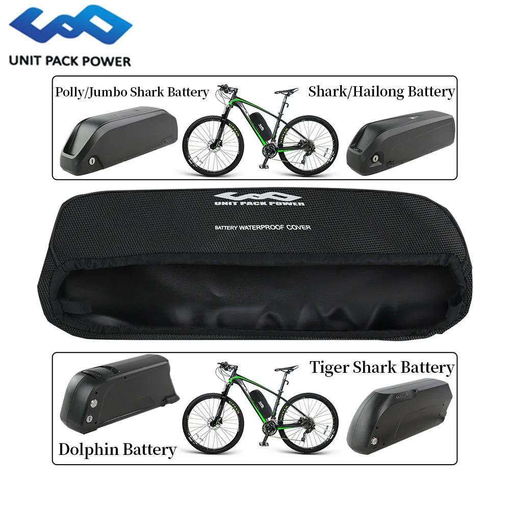 UPP Waterproof Bag Dustproof Anti-mud Cover for Downtube Lithium EBike Batteries Accessory Hailong Shark Dolphin Polly Style