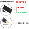 Power indicator diagram showing a black DC power adapter with plug and a DC 5.5*2.