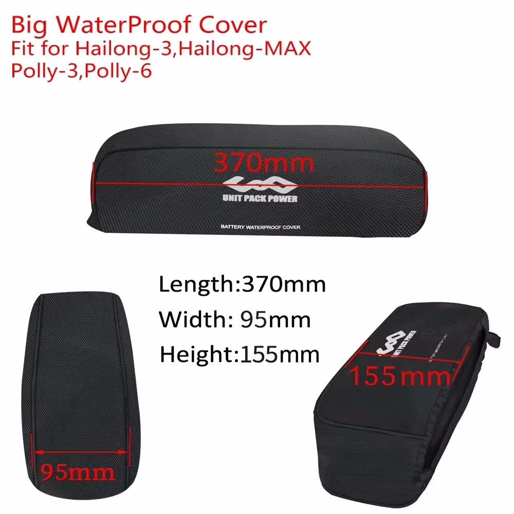 Hailong & Jumbo E-Bike Battery Waterproof Cover | 370x90x120mm