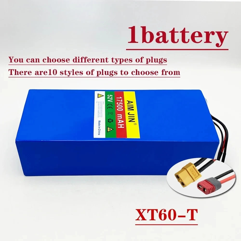 52V 17.5Ah (17,500mAh) 14S5P Lithium-Ion Battery Pack