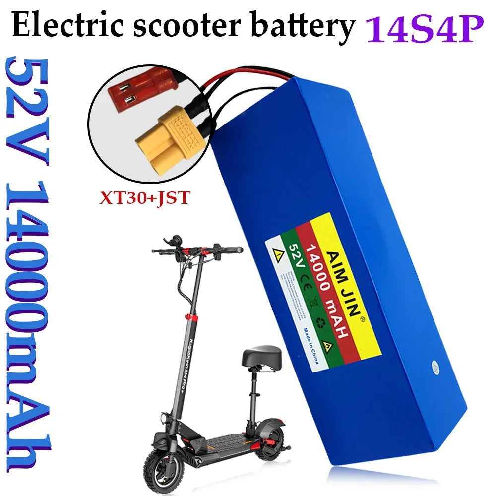 52V 18650 Lithium Battery 14S4P 14Ah with BMS