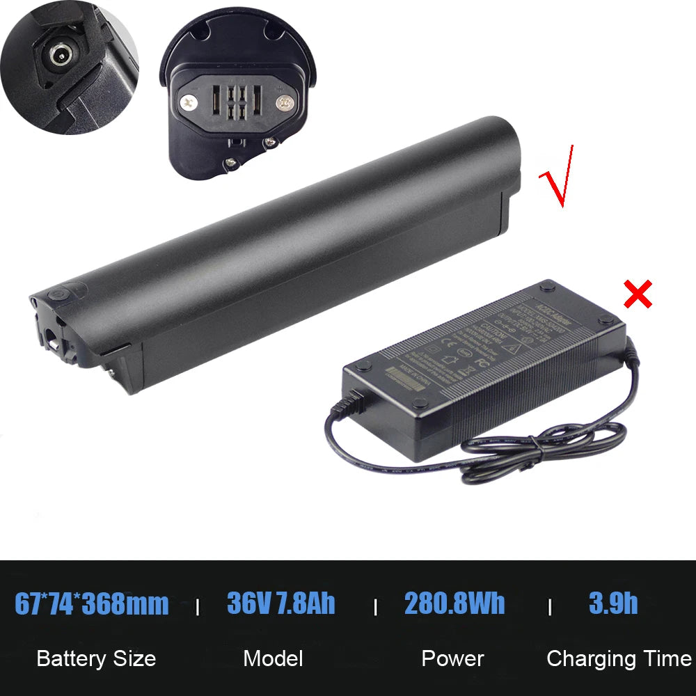 36V Rechargeable Li-Ion eBike Battery