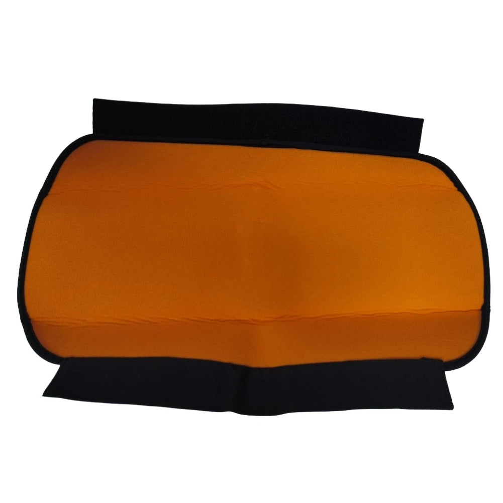 Orange and black seat cover on a white background