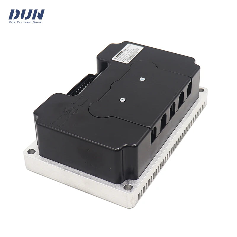 Black electronic component with silver base on a white background, featuring the brand 'DUJ'.