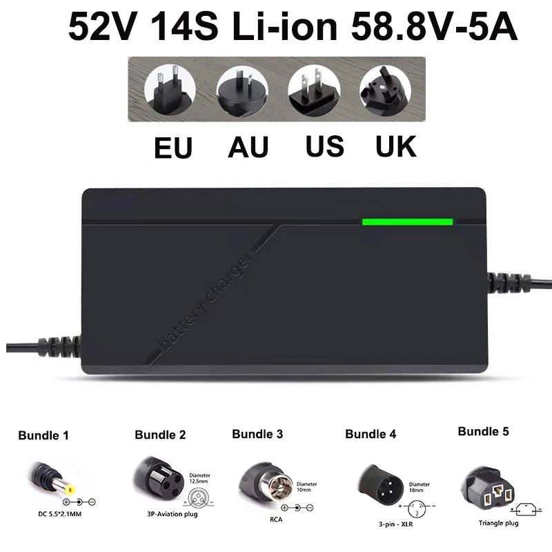 48V / 52V Intelligent Lithium-Ion Fast Charger Matrix