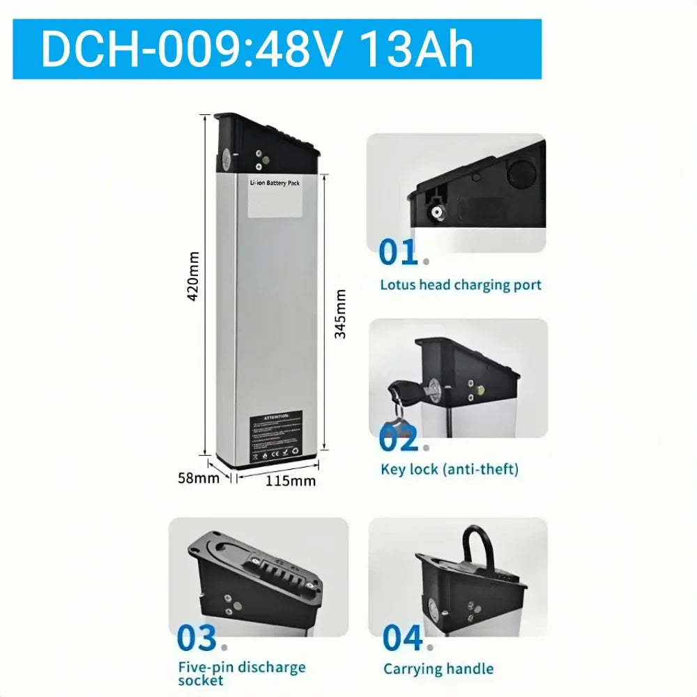 48V 52V DCH-009 E-Bike Battery