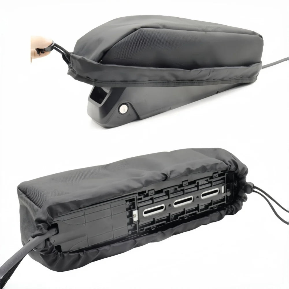 Black electronic device with a protective cover on a white background