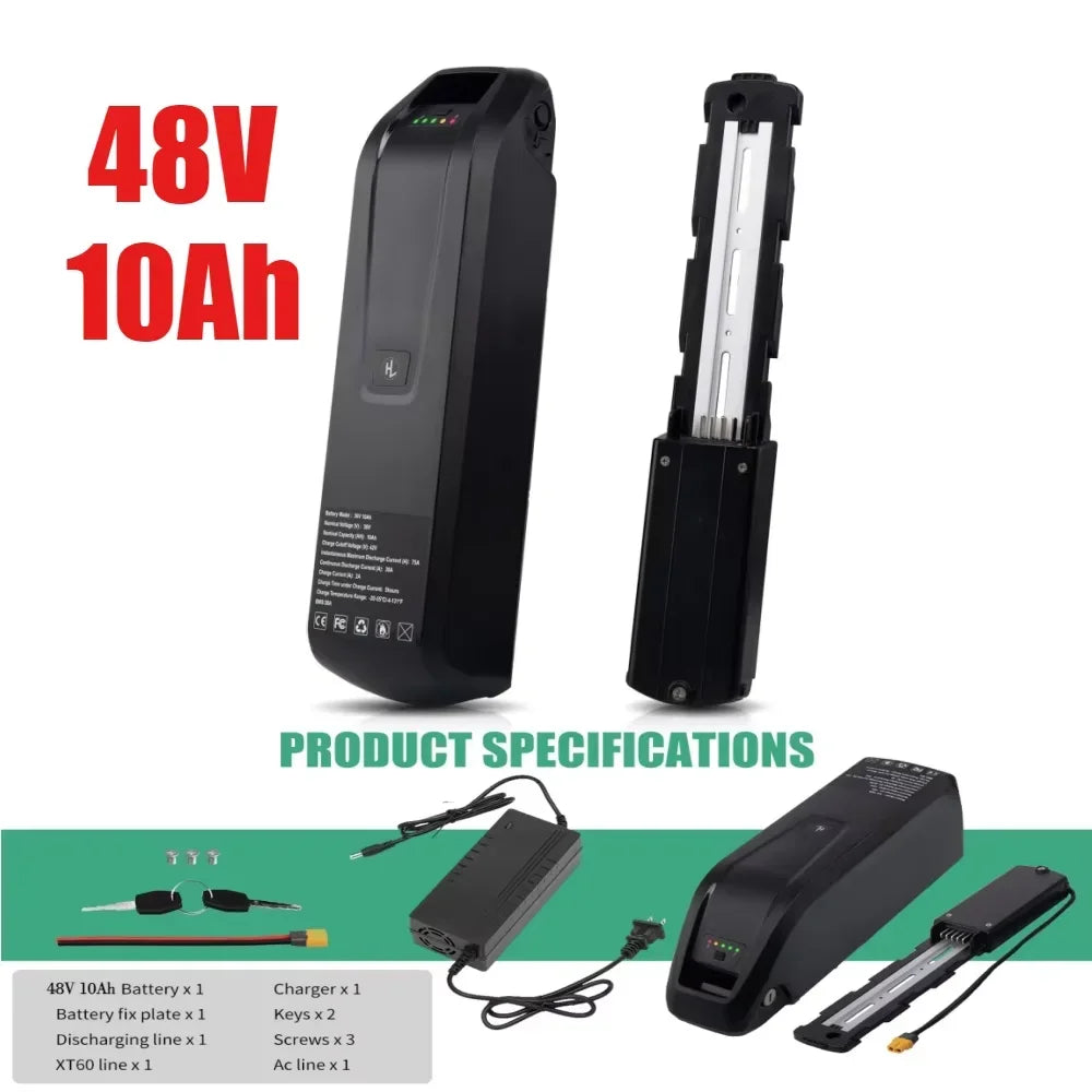 48V Ebike Battery 20Ah 15Ah 10Ah 250W 1000W 1800W