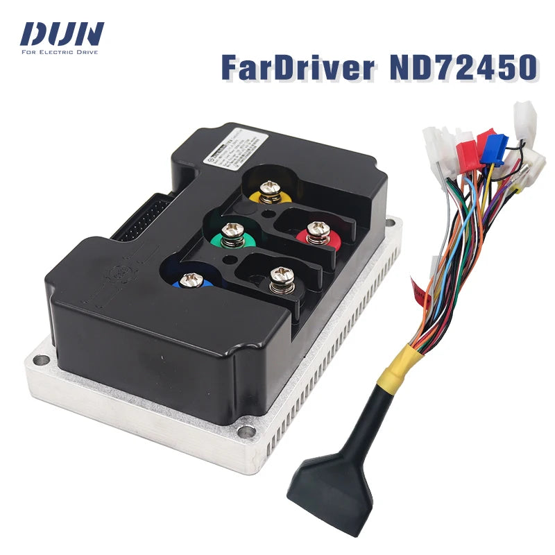 Electronic component with wiring and connectors on a white background, featuring the brand 'DUIN'.