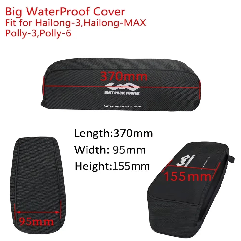 Hailong & Jumbo E-Bike Battery Waterproof Cover | 370x90x120mm
